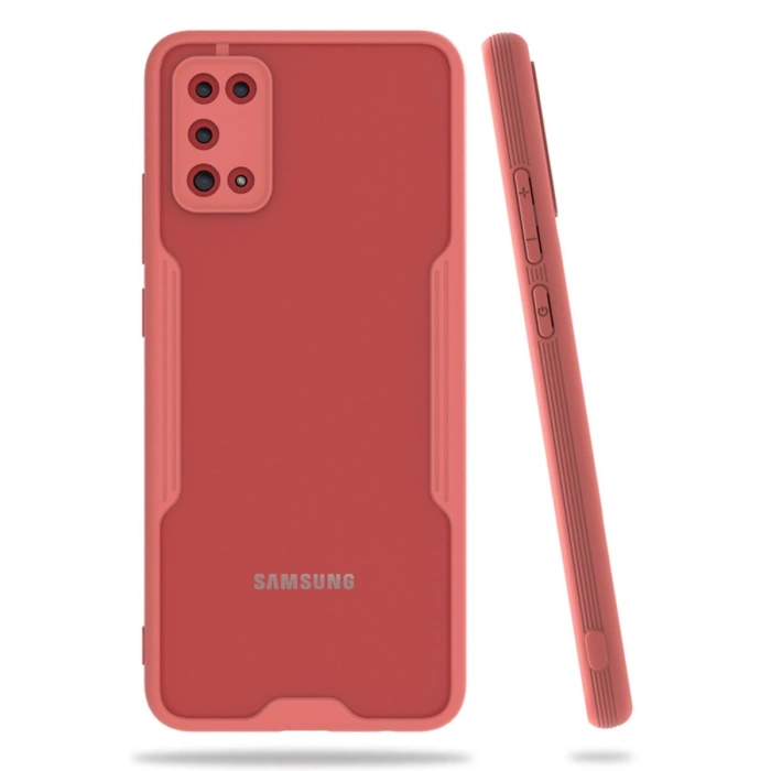 Samsung Galaxy A02S Kılıf Platin Silikon - Pembe