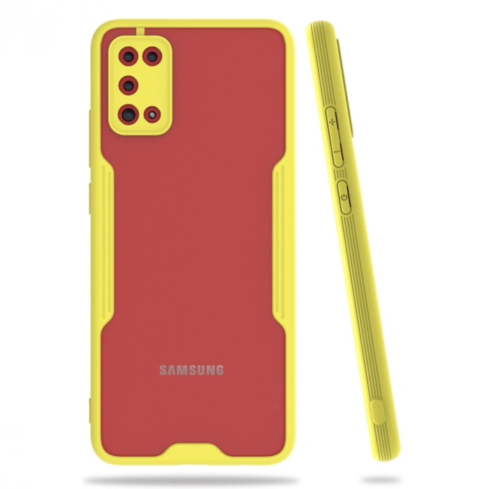Samsung Galaxy A02S Kılıf Platin Silikon - Sarı