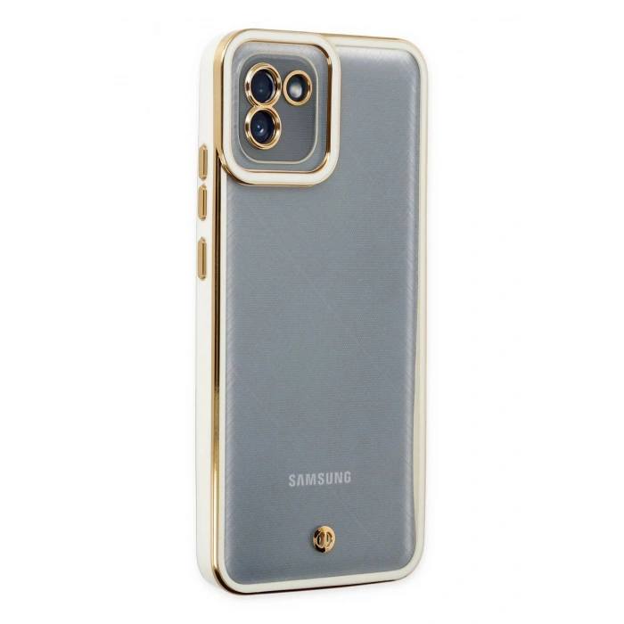Samsung Galaxy A03 Kılıf Liva Lens Silikon - Beyaz