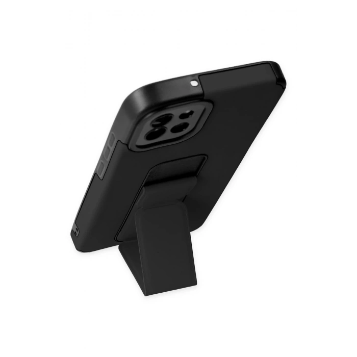 Samsung Galaxy A03 Kılıf Mega Standlı Silikon - Siyah