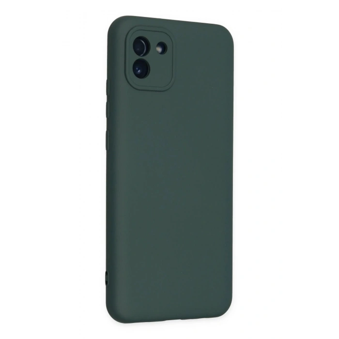Samsung Galaxy A03 Kılıf Nano içi Kadife Silikon - Koyu Yeşil