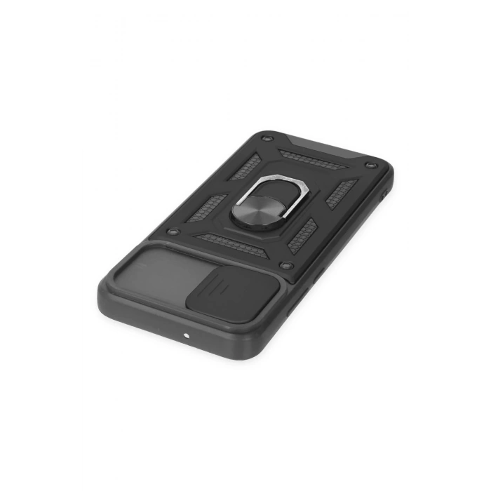 Samsung Galaxy A03 Kılıf Pars Lens Yüzüklü Silikon - Siyah