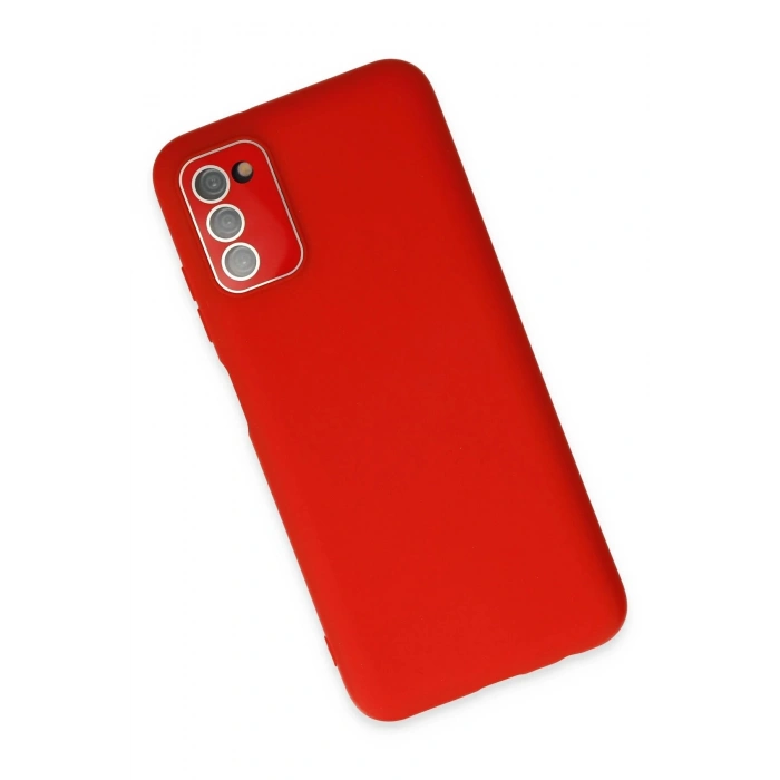 Samsung Galaxy A03S Kılıf Lansman Glass Kapak - Kırmızı