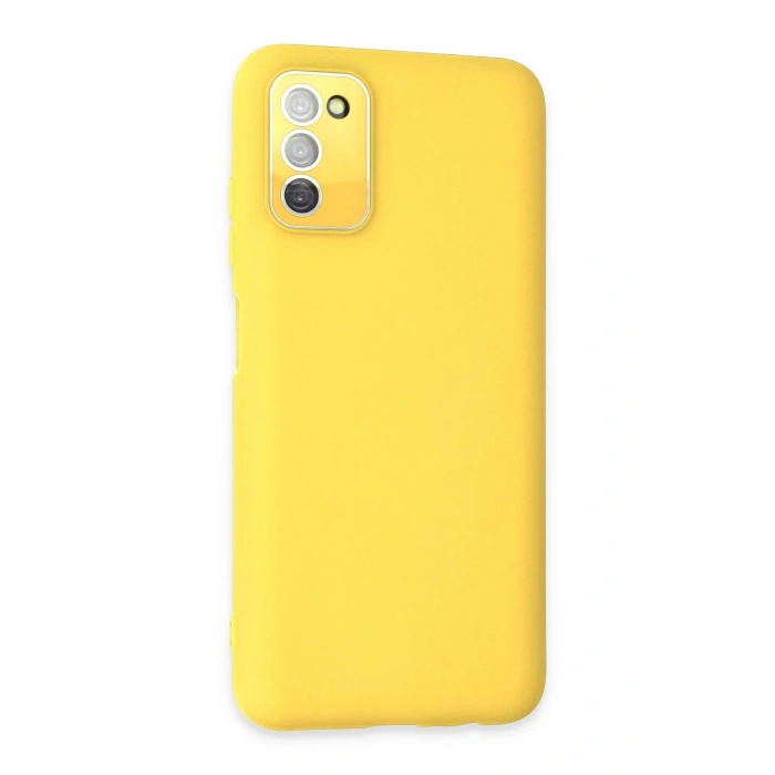 Samsung Galaxy A03S Kılıf Lansman Glass Kapak - Sarı