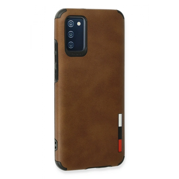 Samsung Galaxy A03S Kılıf Loop Deri Silikon - Kahverengi