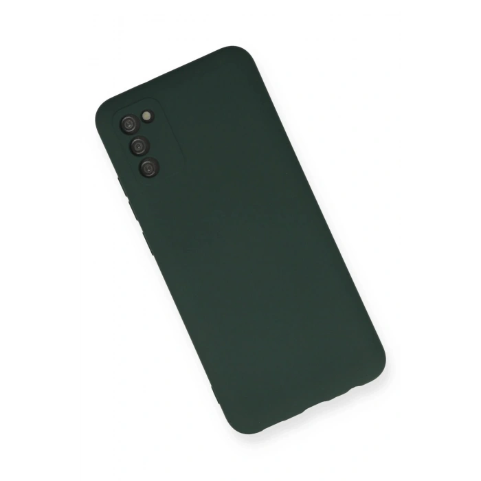 Samsung Galaxy A03S Kılıf Nano içi Kadife Silikon - Koyu Yeşil