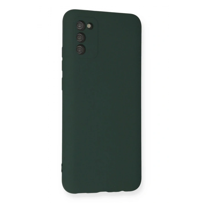 Samsung Galaxy A03S Kılıf Nano içi Kadife Silikon - Koyu Yeşil