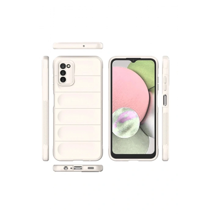 Samsung Galaxy A03S Kılıf Optimum Silikon - Krem