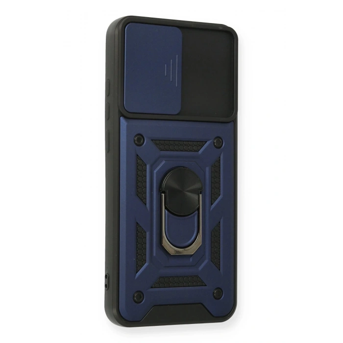 Samsung Galaxy A03S Kılıf Pars Lens Yüzüklü Silikon - Lacivert