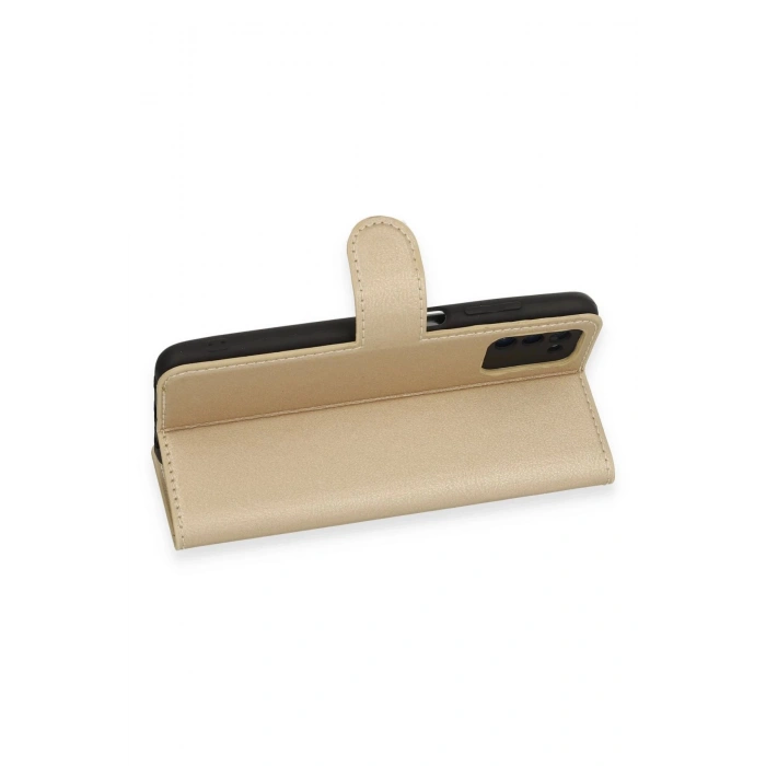 Samsung Galaxy A03S Kılıf Trend S Plus Kapaklı Kılıf - Gold