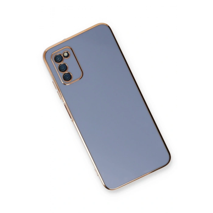 Samsung Galaxy A03S Kılıf Volet Silikon - Mavi
