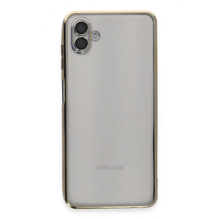 Samsung Galaxy A04 Kılıf Lensli Silikon - Gold