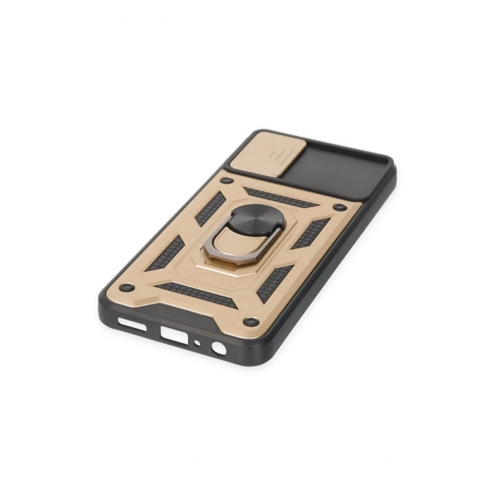 Samsung Galaxy A04 Kılıf Pars Lens Yüzüklü Silikon - Gold