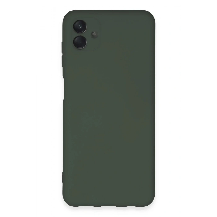 Samsung Galaxy A04E Kılıf Nano içi Kadife Silikon - Koyu Yeşil