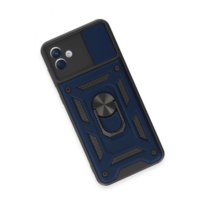 Samsung Galaxy A04E Kılıf Pars Lens Yüzüklü Silikon - Lacivert