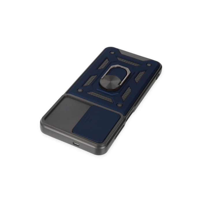 Samsung Galaxy A04S Kılıf Pars Lens Yüzüklü Silikon - Lacivert