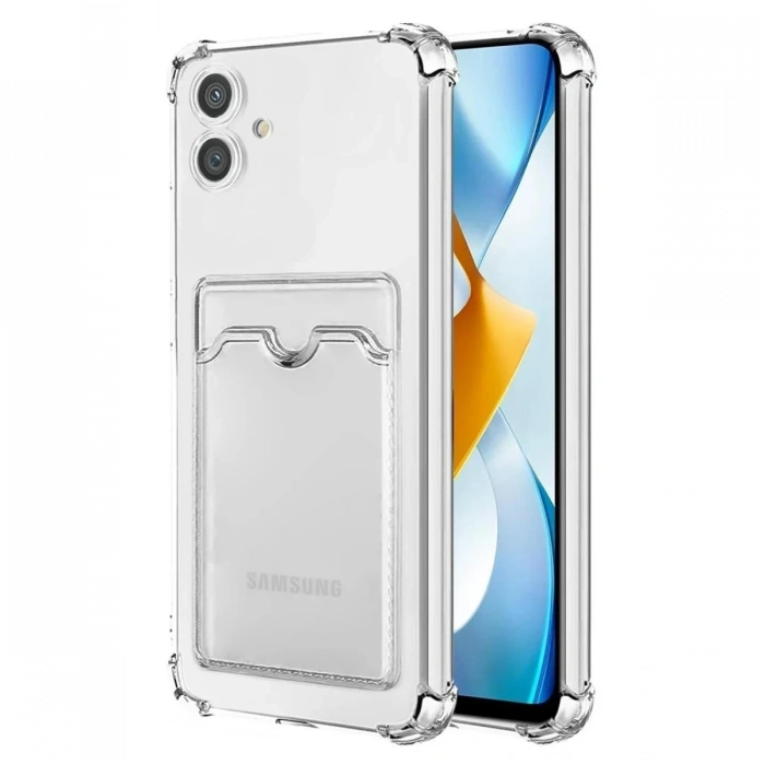 Samsung Galaxy A05 Kılıf Kart Şeffaf Silikon - Şeffaf