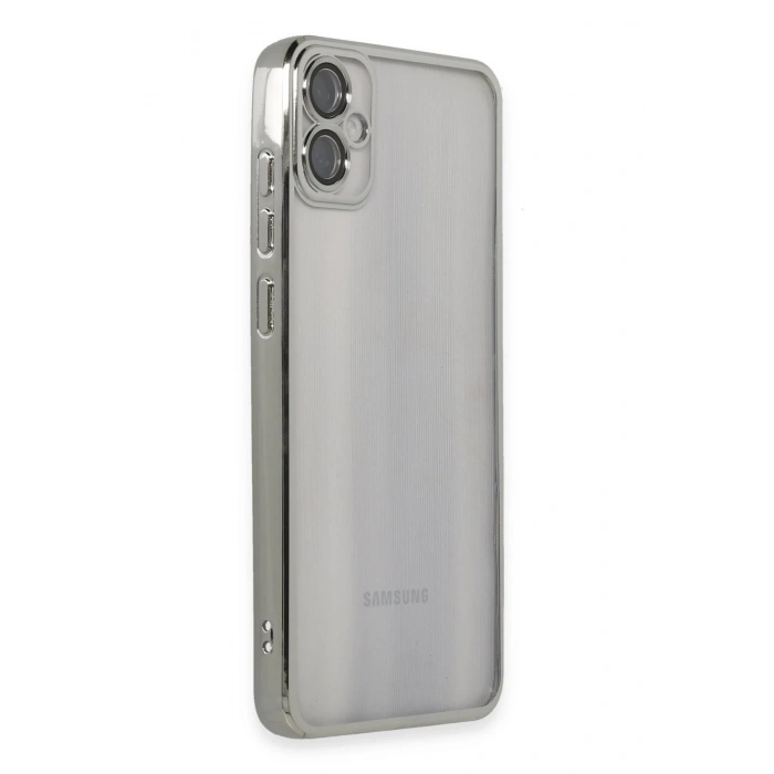 Samsung Galaxy A05 Kılıf Lensli Silikon - Gümüş