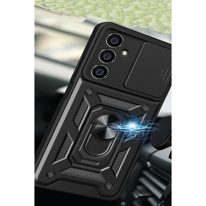 Samsung Galaxy A05 Kılıf Pars Lens Yüzüklü Silikon - Kırmızı