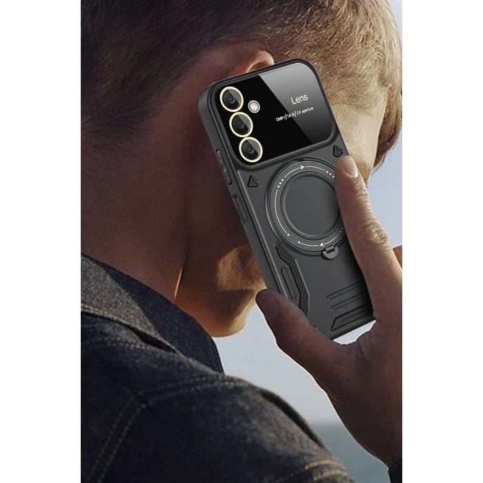 Samsung Galaxy A05S Kılıf Joy Lens Standlı Kapak - Mor