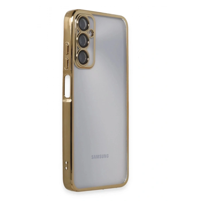 Samsung Galaxy A05S Kılıf Lensli Silikon - Gold