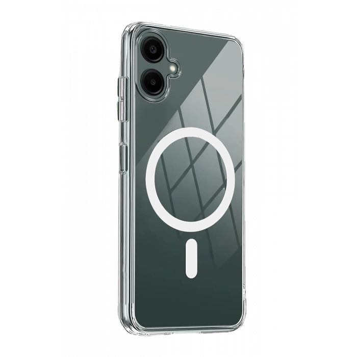 Samsung Galaxy A06 Combo Sert Şeffaf Magsafe Kapak - Şeffaf