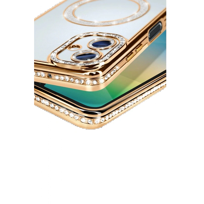 Samsung Galaxy A06 Joke Simli Magneticsafe Kılıf - Gold