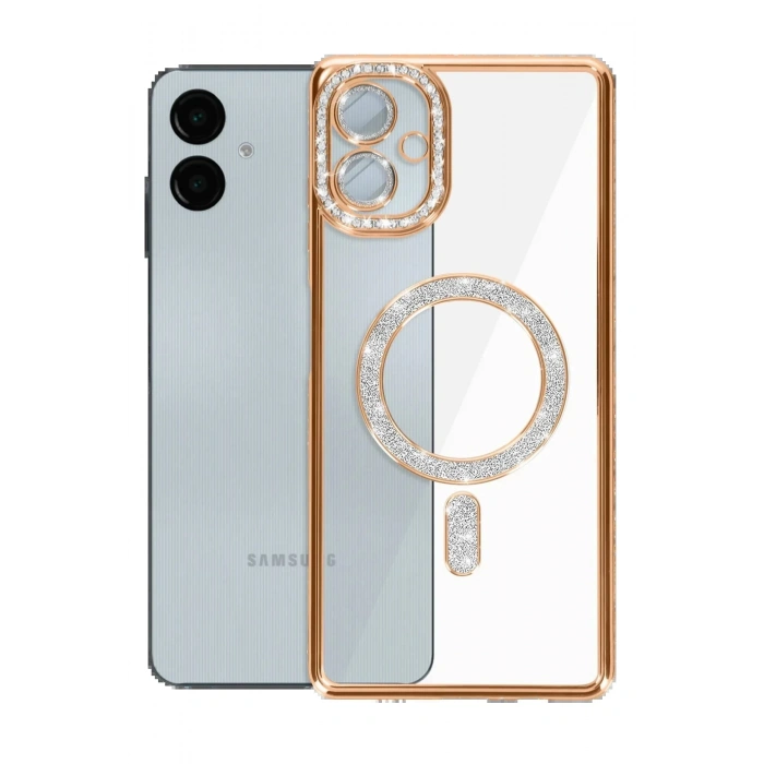 Samsung Galaxy A06 Joke Simli Magneticsafe Kılıf - Gold