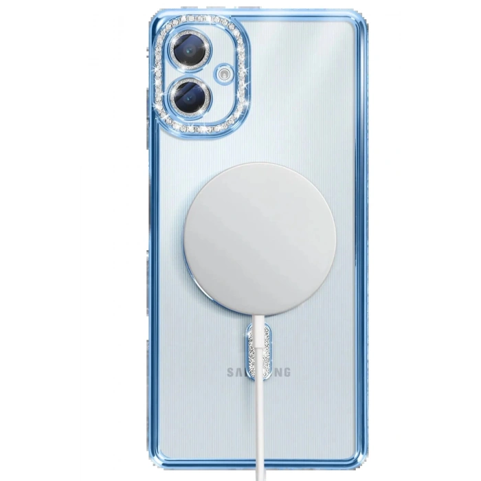 Samsung Galaxy A06 Joke Simli Magneticsafe Kılıf - Mavi