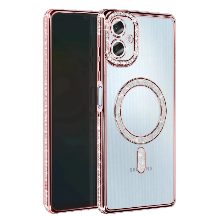 Samsung Galaxy A06 Joke Simli Magneticsafe Kılıf - Pembe