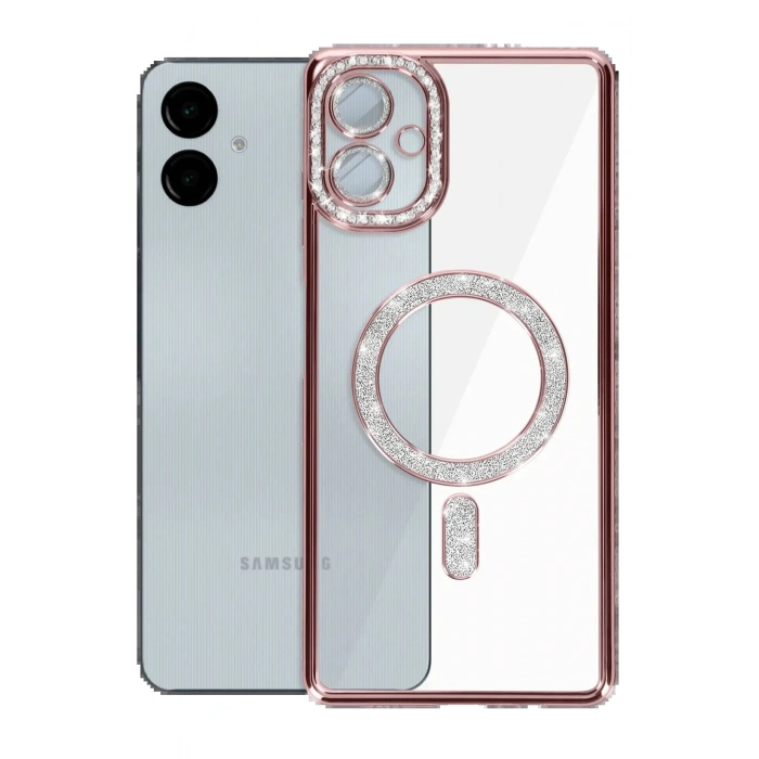 Samsung Galaxy A06 Joke Simli Magneticsafe Kılıf - Pembe