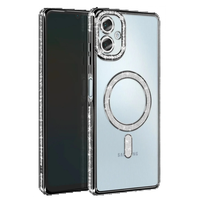 Samsung Galaxy A06 Joke Simli Magneticsafe Kılıf - Siyah