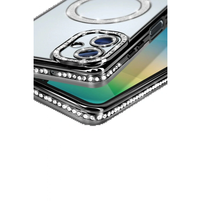 Samsung Galaxy A06 Joke Simli Magneticsafe Kılıf - Siyah