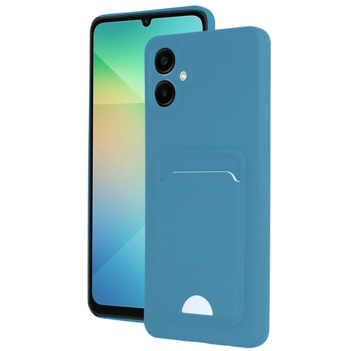 Samsung Galaxy A06 Kılıf Kelvin Kartvizitli Silikon - Mavi
