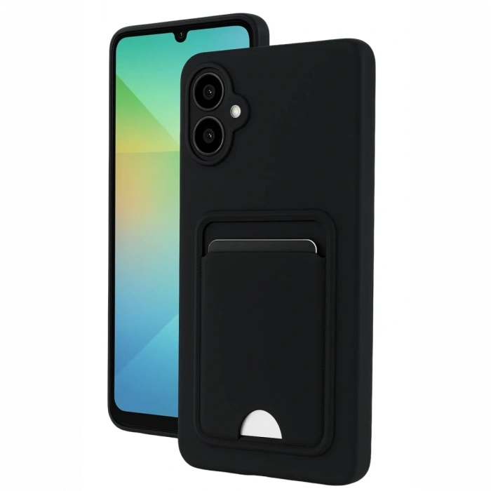 Samsung Galaxy A06 Kılıf Kelvin Kartvizitli Silikon - Siyah