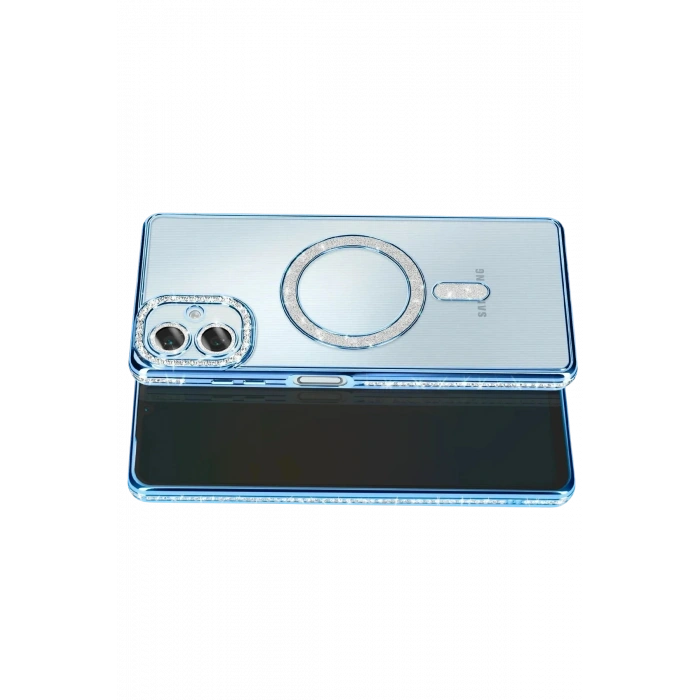 Samsung Galaxy A07 4G Joke Simli Magneticsafe Kılıf - Mavi