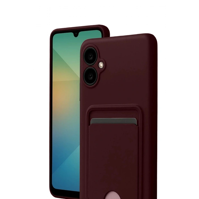 Samsung Galaxy A07 Kelvin Kartvizitli Silikon - Bordo