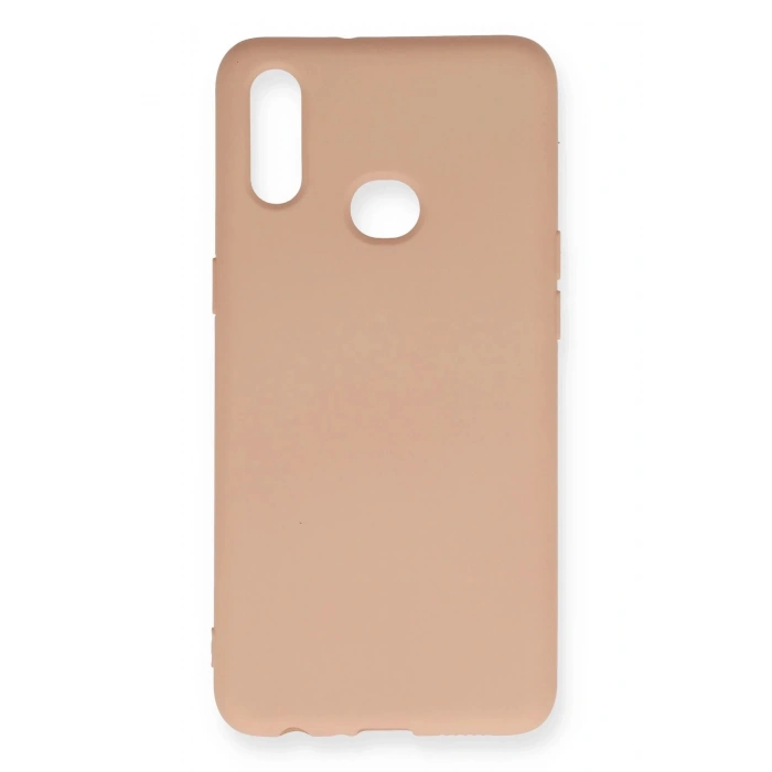 Samsung Galaxy A10S Kılıf Nano içi Kadife Silikon - Pudra