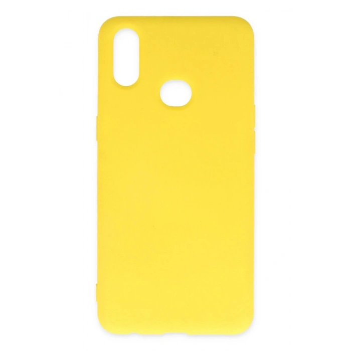 Samsung Galaxy A10S Kılıf Nano içi Kadife Silikon - Sarı