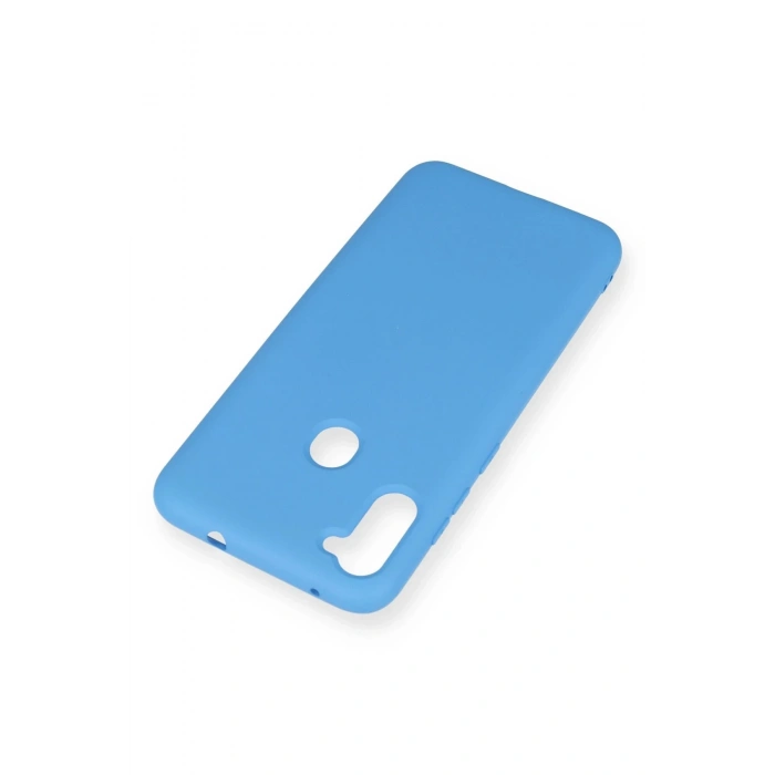 Samsung Galaxy A11 Kılıf Nano içi Kadife Silikon - Mavi