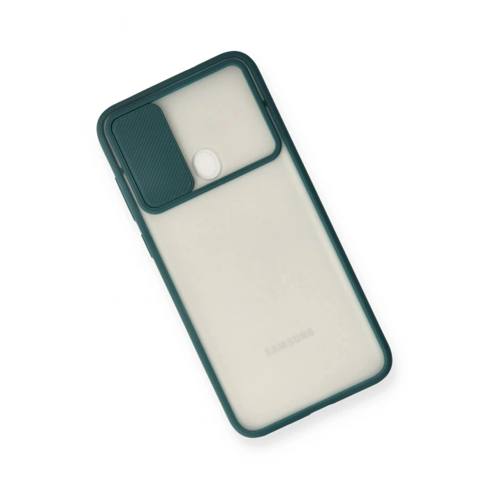Samsung Galaxy A11 Kılıf Palm Buzlu Kamera Sürgülü Silikon - Yeşil