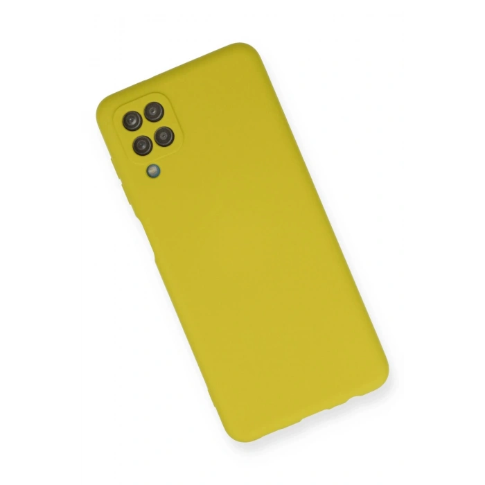 Samsung Galaxy A12 Kılıf Nano içi Kadife Silikon - Sarı