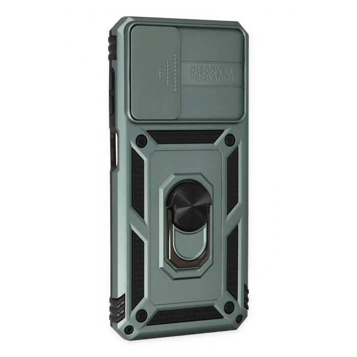 Samsung Galaxy A13 4G Kılıf Pars Lens Yüzüklü Silikon - Yeşil