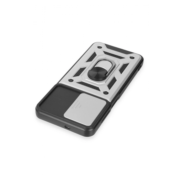 Samsung Galaxy A14 4G Kılıf Pars Lens Yüzüklü Silikon - Gümüş