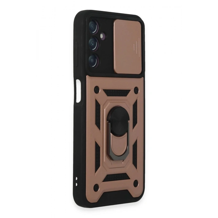 Samsung Galaxy A14 4G Kılıf Pars Lens Yüzüklü Silikon - Rose Gold