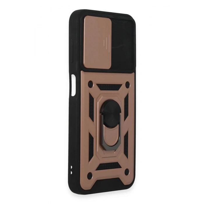 Samsung Galaxy A14 4G Kılıf Pars Lens Yüzüklü Silikon - Rose Gold