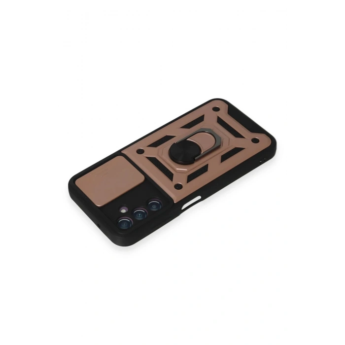 Samsung Galaxy A14 4G Kılıf Pars Lens Yüzüklü Silikon - Rose Gold