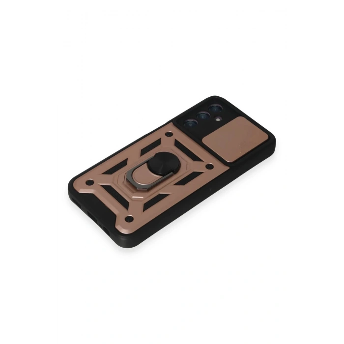 Samsung Galaxy A14 4G Kılıf Pars Lens Yüzüklü Silikon - Rose Gold