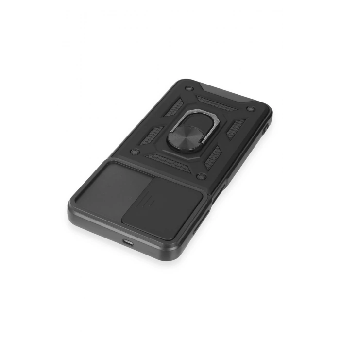 Samsung Galaxy A14 4G Kılıf Pars Lens Yüzüklü Silikon - Siyah