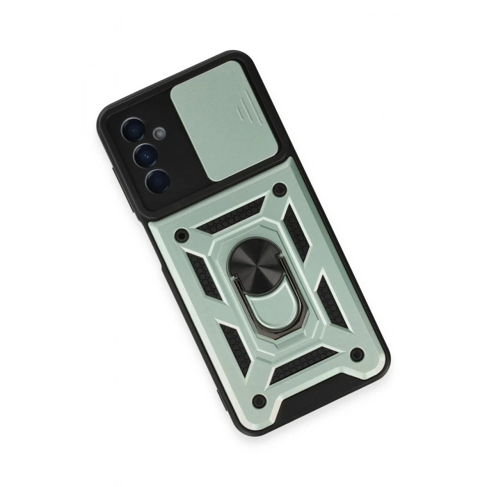 Samsung Galaxy A14 4G Kılıf Pars Lens Yüzüklü Silikon - Yeşil